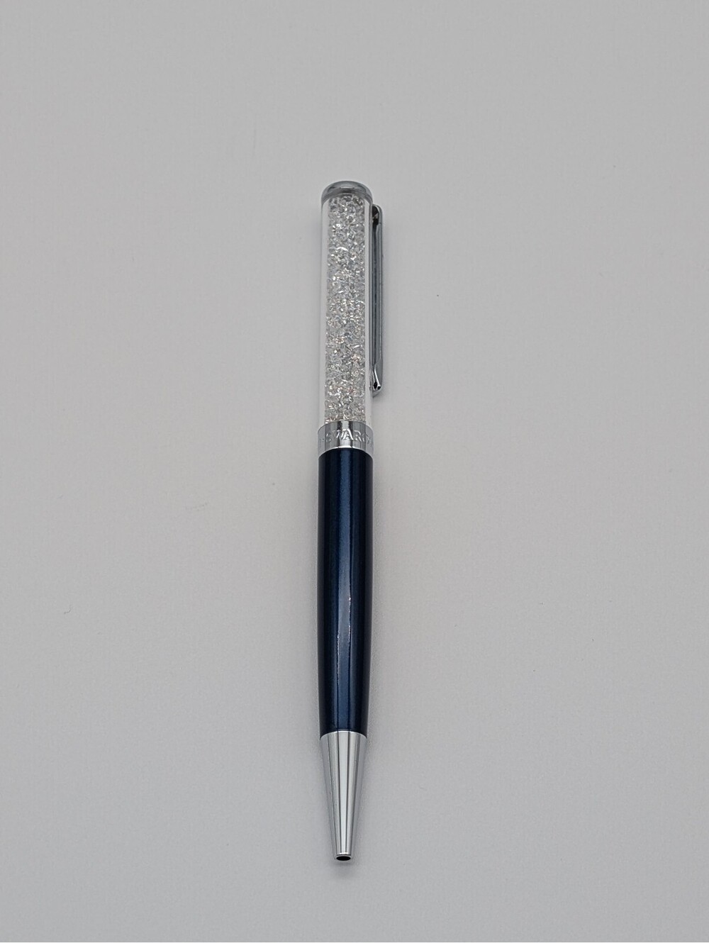 Swarovski Crystalline Ballpoint Pen - Metallic Navy Blue & Crystal - No Box